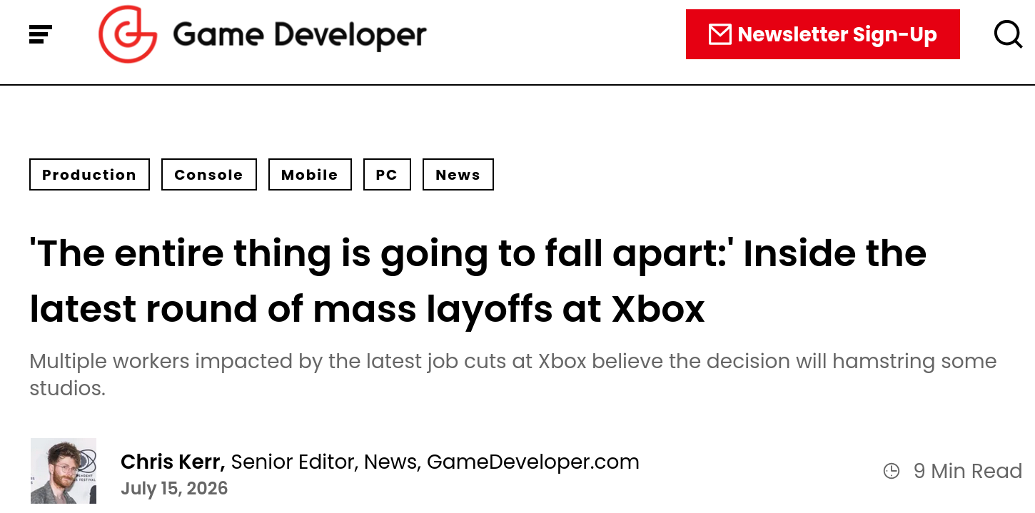 'The entire thing is going to fall apart:' Inside the latest round of mass layoffs at Xbox