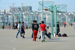 Playground basketball courts