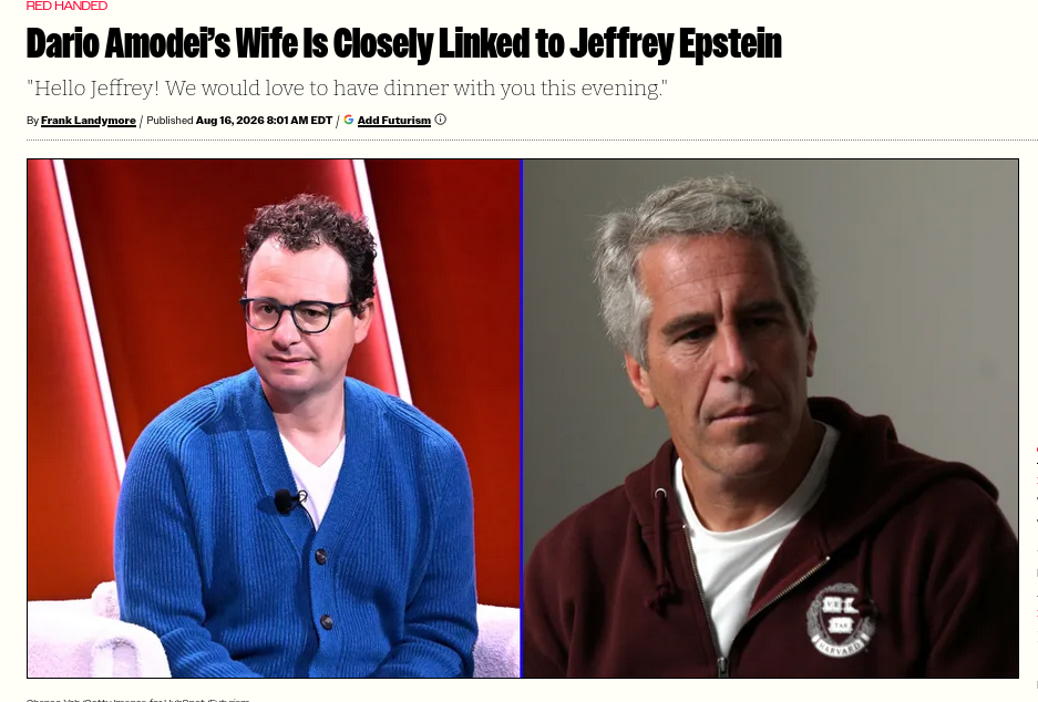 Dario Amodei’s Wife Is Closely Linked to Jeffrey Epstein