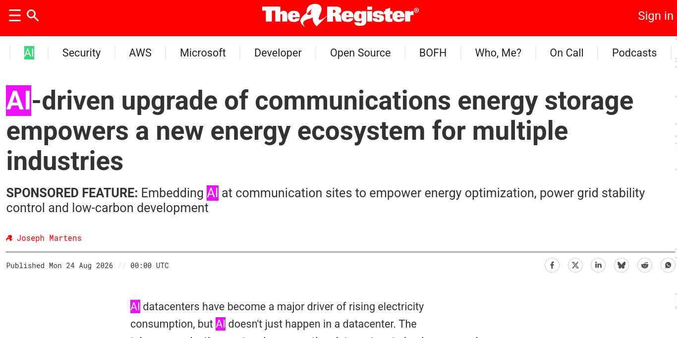 techrights.org - Today The Register MS Published Greenwashing Spam for the Slop Pyramid Scheme, It Mentions 'AI' 29 Times