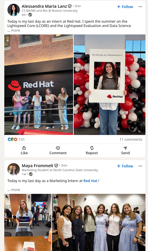 Today is my last day as a Marketing Intern at Red Hat ! 