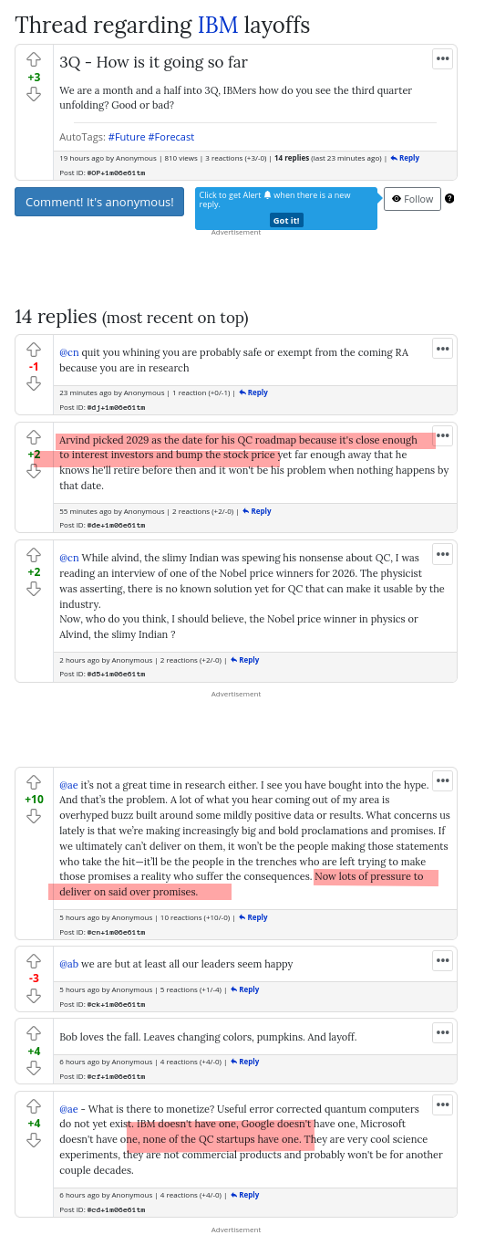 Arvind picked 2029 as the date for his QC roadmap because it's close enough to interest investors and bump the stock price yet far enough away that he knows he'll retire before then and it won't be his problem when nothing happens by that date.