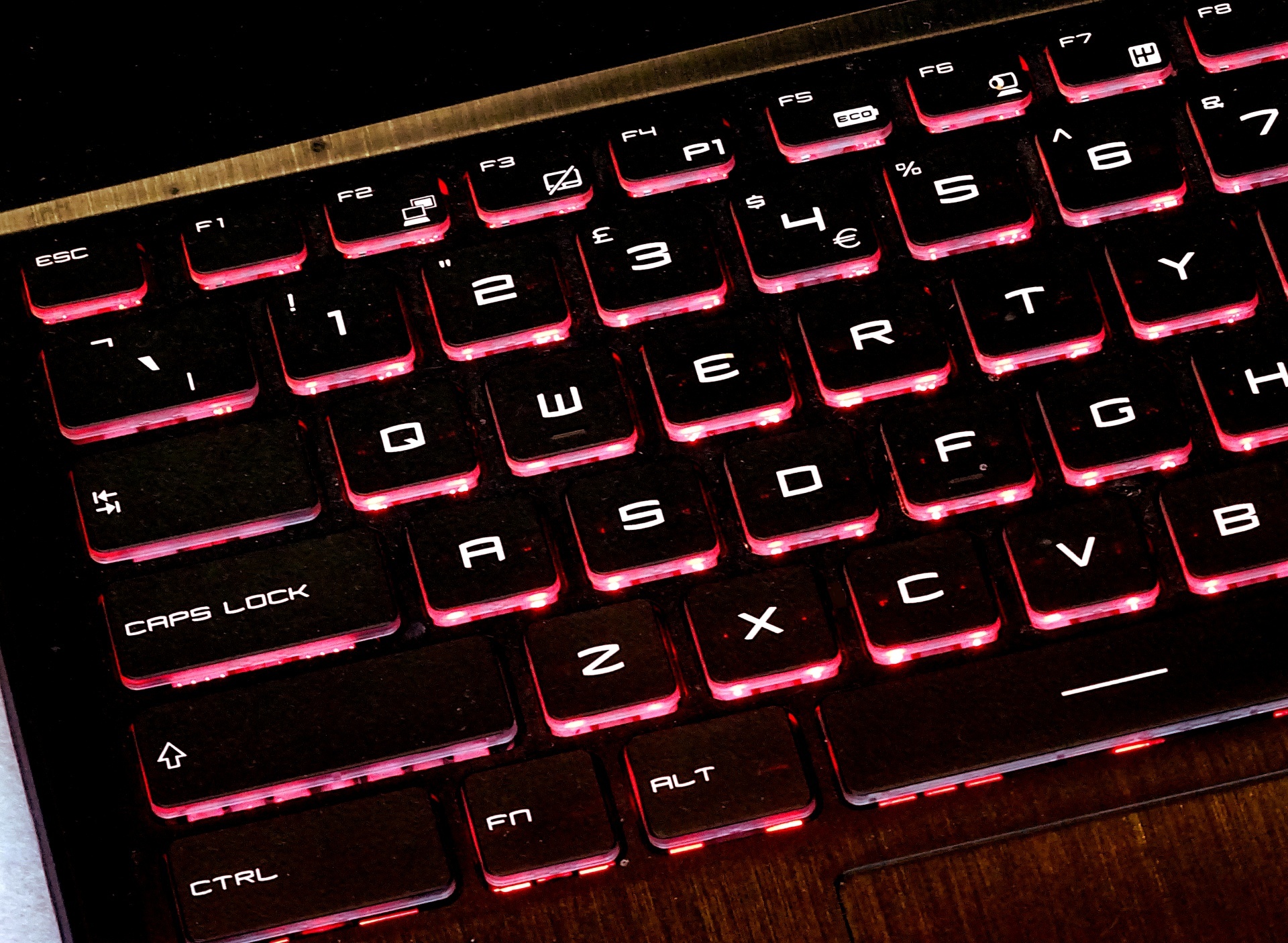 Illuminated Computer Keyboard Keys