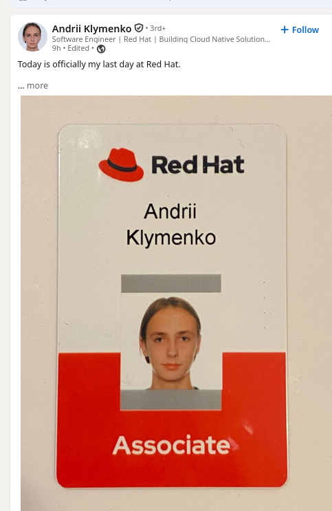 Today is officially my last day at Red Hat.
