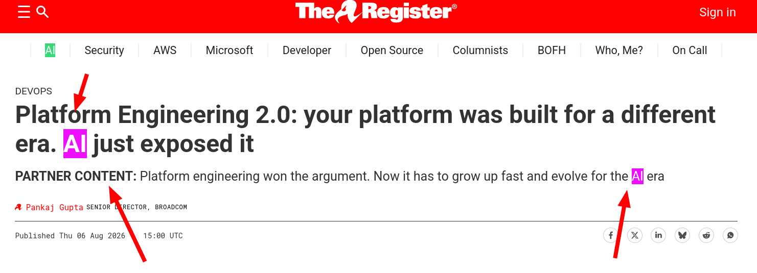 techrights.org - The Register MS Took Money From Broadcom to Publish Fake 'News' With 'AI' Mentioned 35 Times
