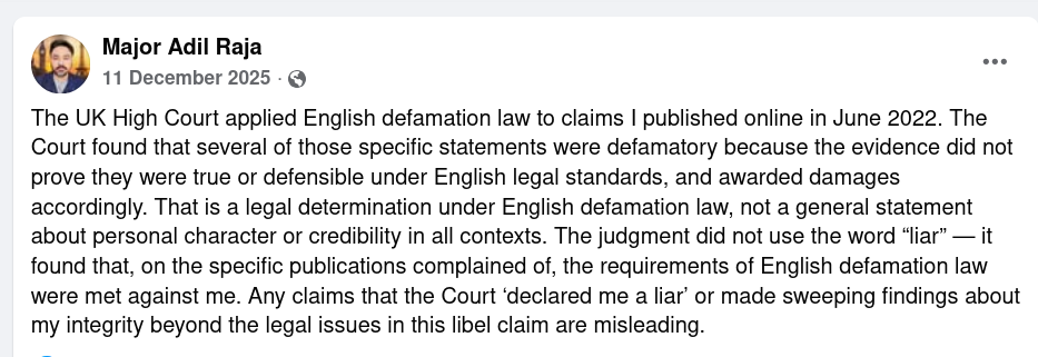 The UK High Court applied English defamation law to claims I published online in June 2022