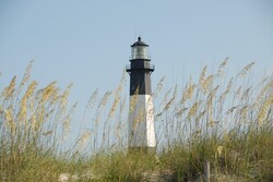 Tybee Island Georgia Lighthouse as seen from the beach