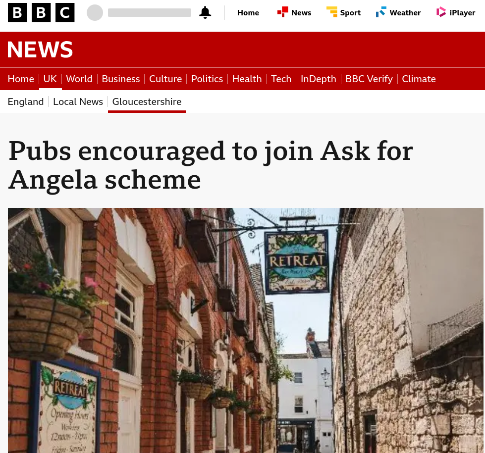 Pubs encouraged to join Ask for Angela scheme