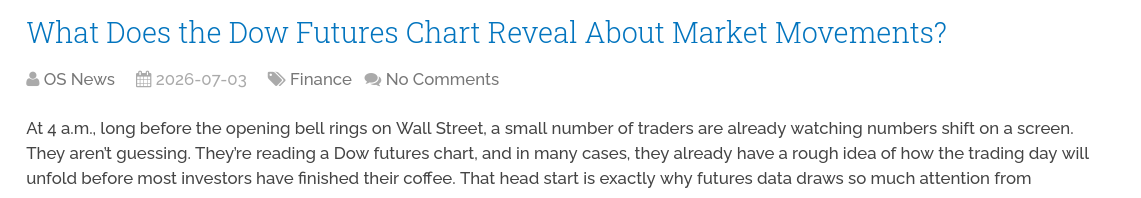 What Does the Dow Futures Chart Reveal About Market Movements?