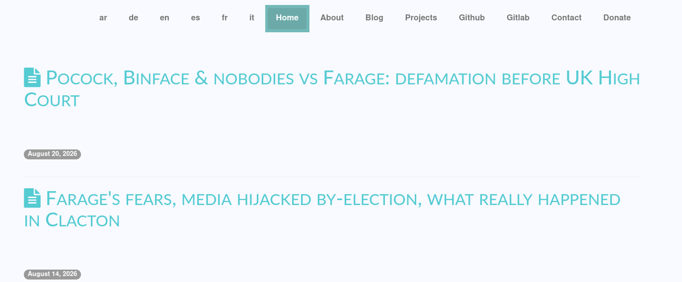 Nobodies vs Farage: defamation before UK High Court