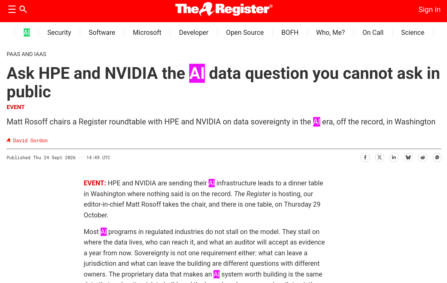 Ask HPE and NVIDIA the AI data question you cannot ask in public
