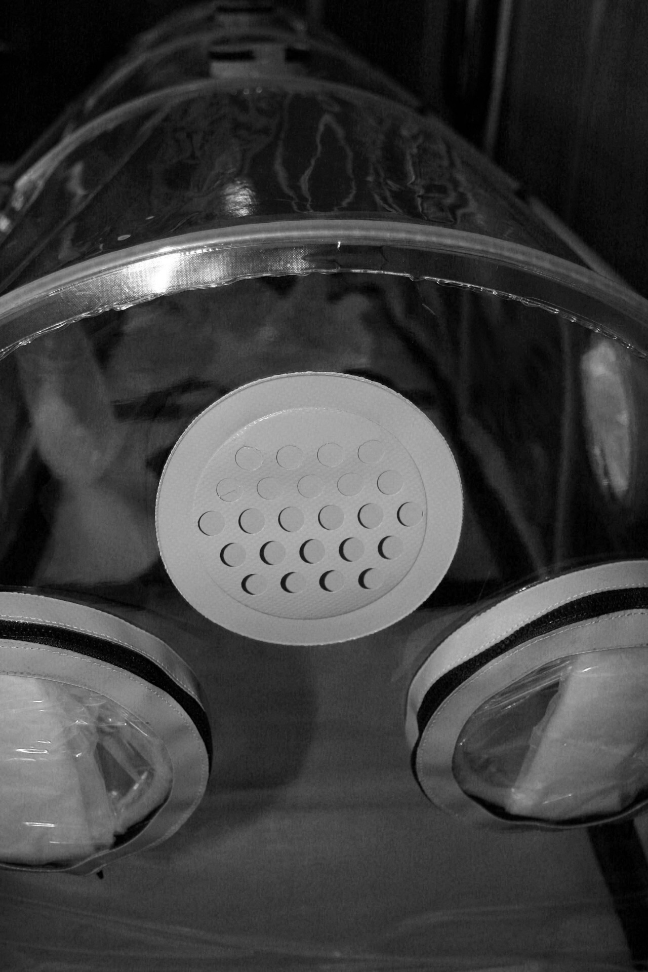 Isolation chamber in black and white