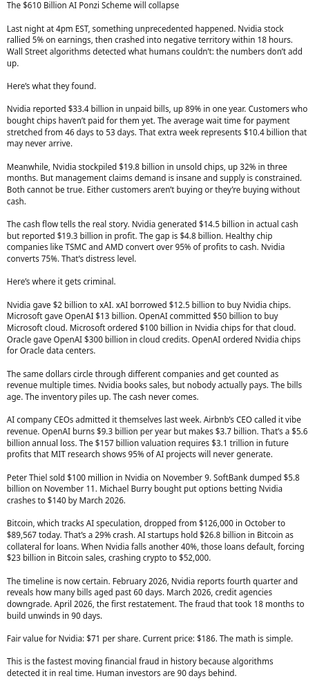 The $610 Billion AI Ponzi Scheme will collapse 