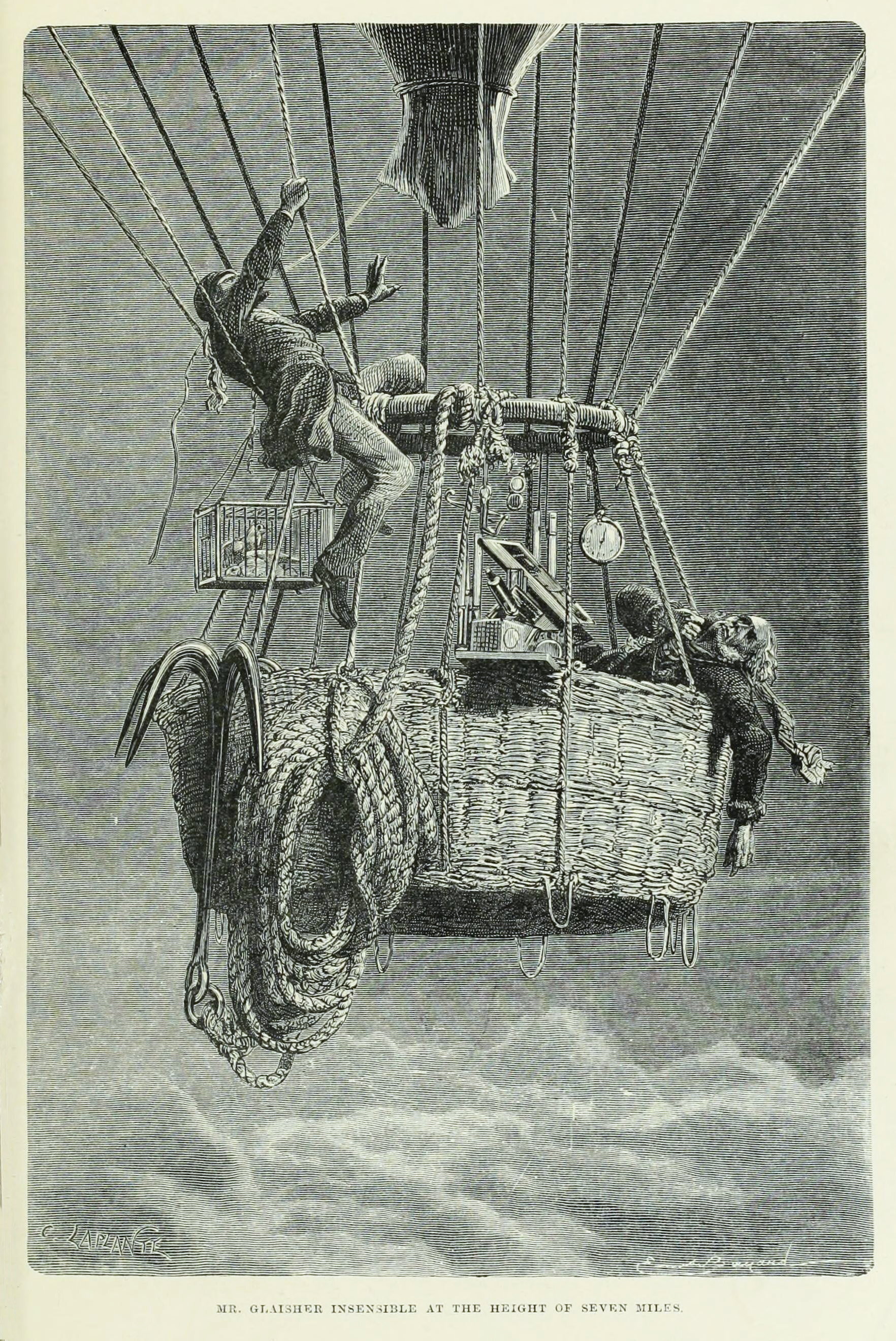 Mr. Glaisher insensible at the height of seven miles.