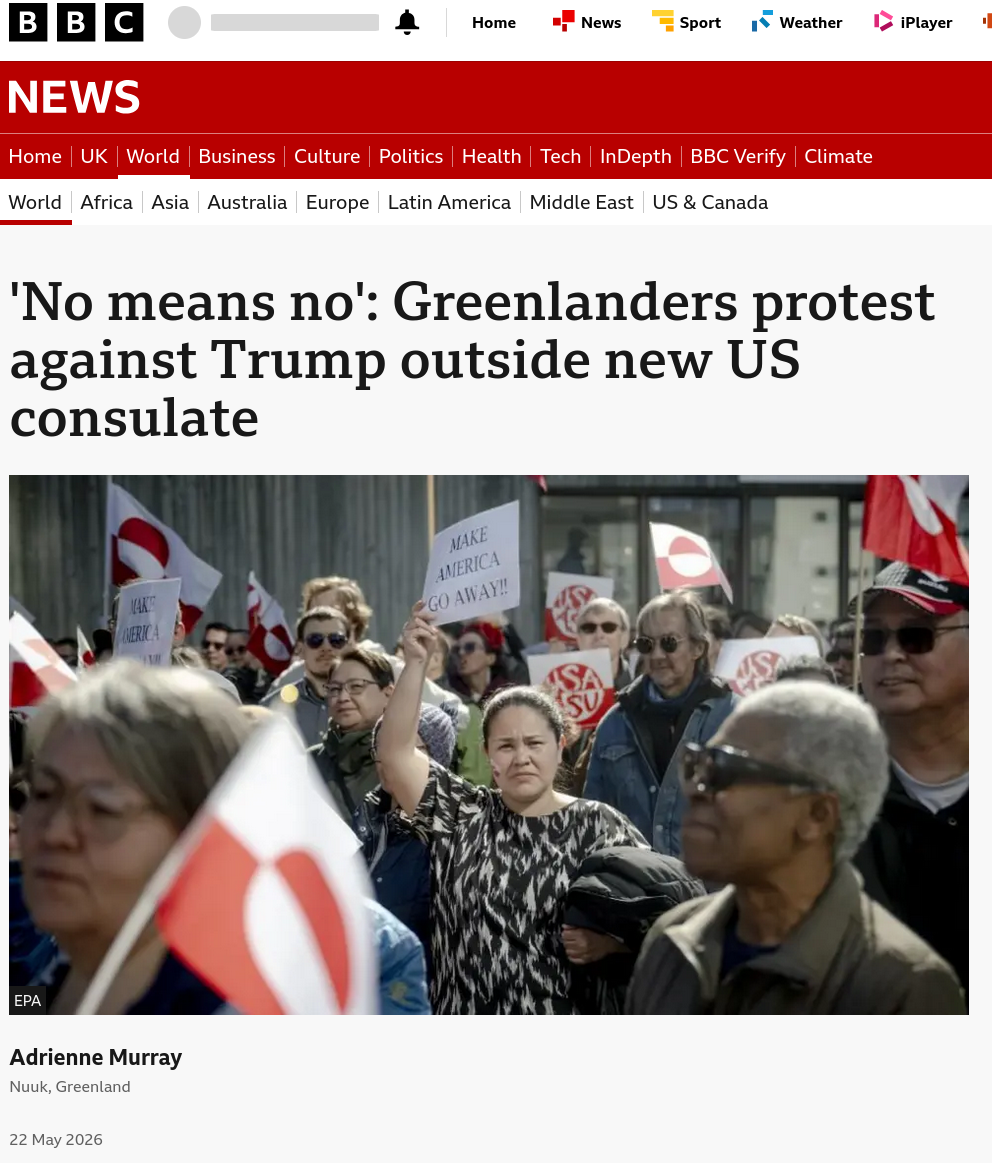 'No means no': Greenlanders protest against Trump outside new US consulate