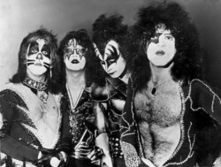 The original lineup of Kiss in 1976 (LâR): Peter Criss, Ace Frehley, Gene Simmons, Paul Stanley