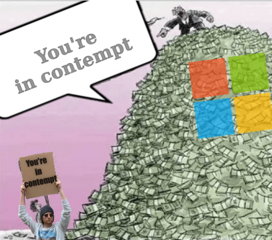 You're in contempt