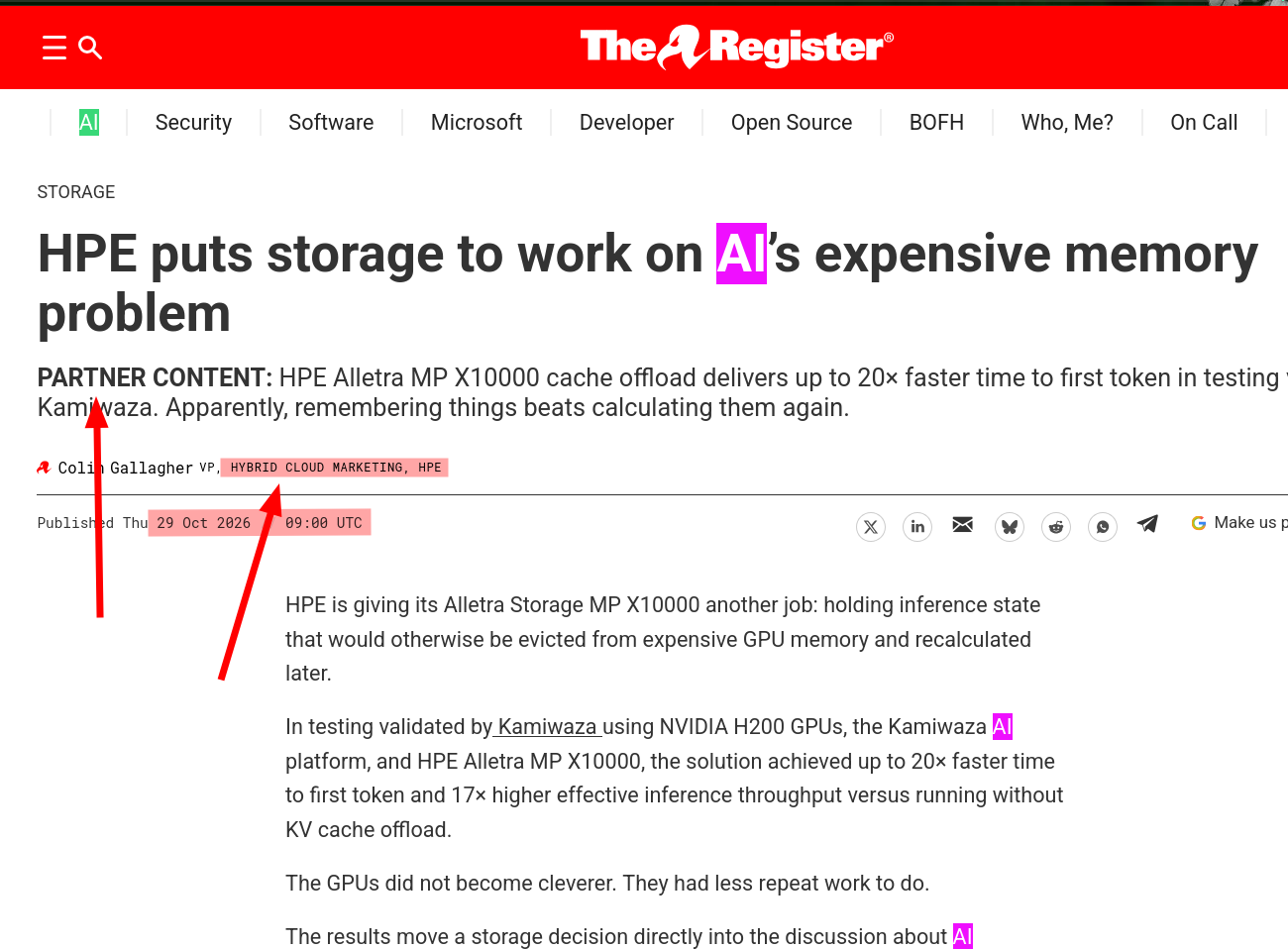 techrights.org - The Register MS is Publishing Spam About 'AI' for HP, Sponsored by HP, Even Composed by HP