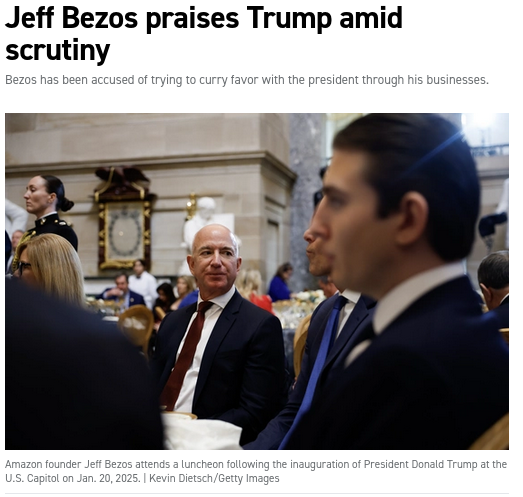 Bezos has been accused of trying to curry favor with the president through his businesses.