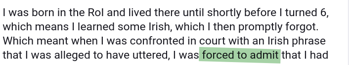 I was forced to admit