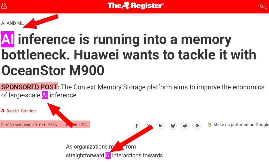 techrights.org - Today The Register MS Published 'SPONSORED POST' Paid for by the Communist Party of China, It Mentions 'AI' 19 Times