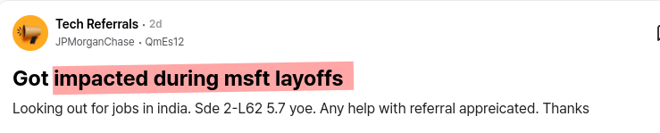 Got impacted during msft layoffs