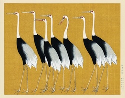 Cranes Japan vintage art