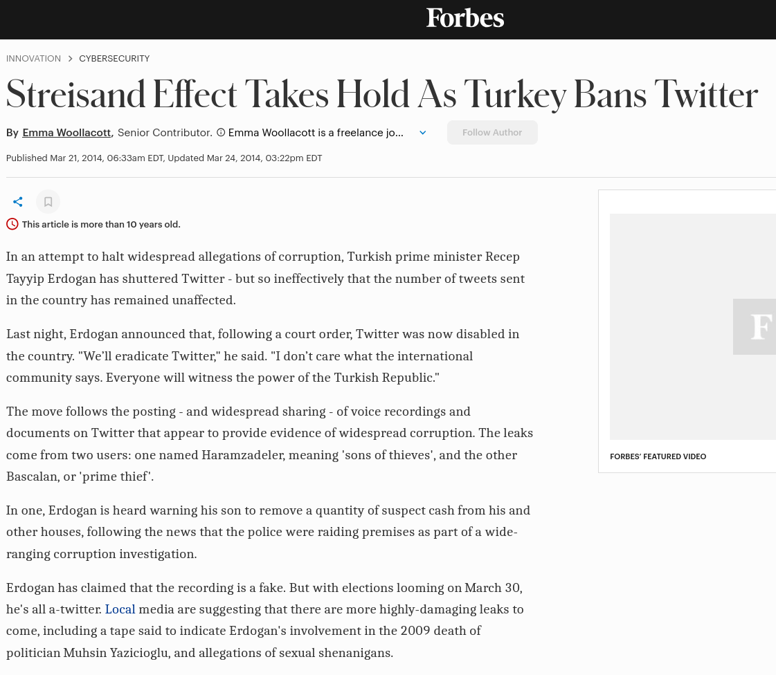 Streisand Effect Takes Hold As Turkey Bans Twitter