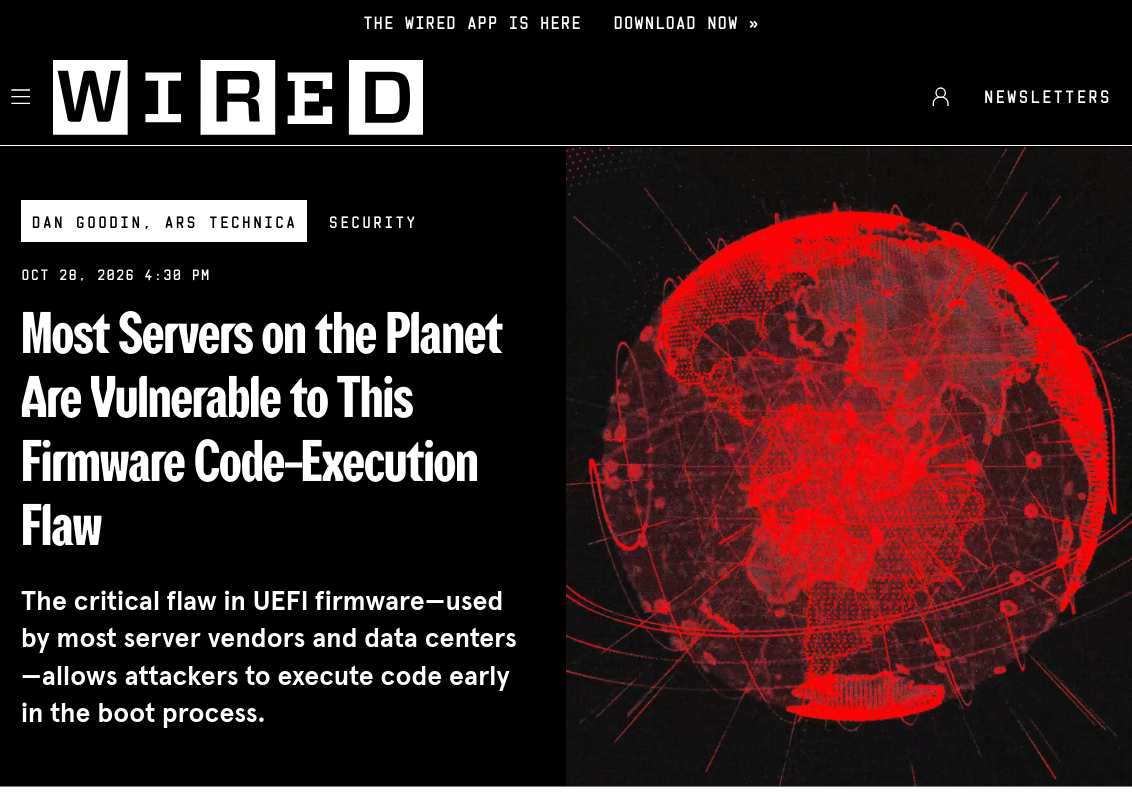 Most Servers on the Planet Are Vulnerable to This Firmware Code-Execution Flaw