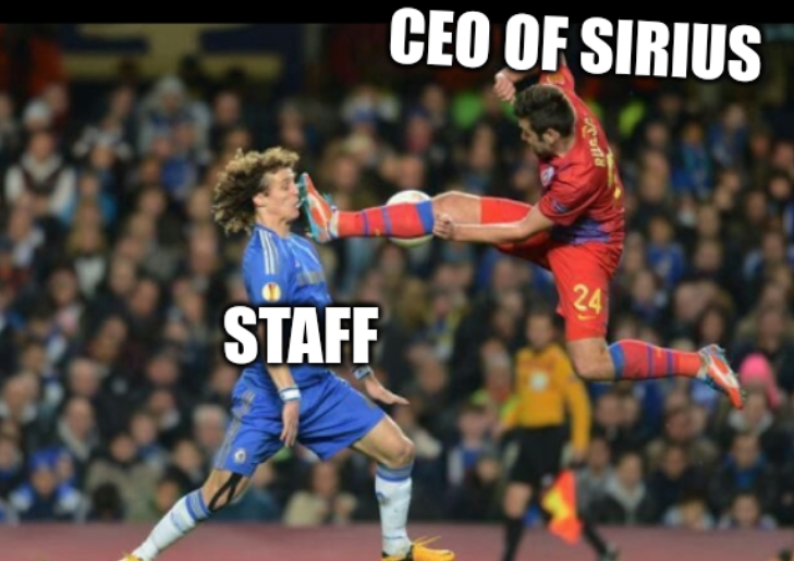 Soccer Face: CEO of Sirius vs Staff