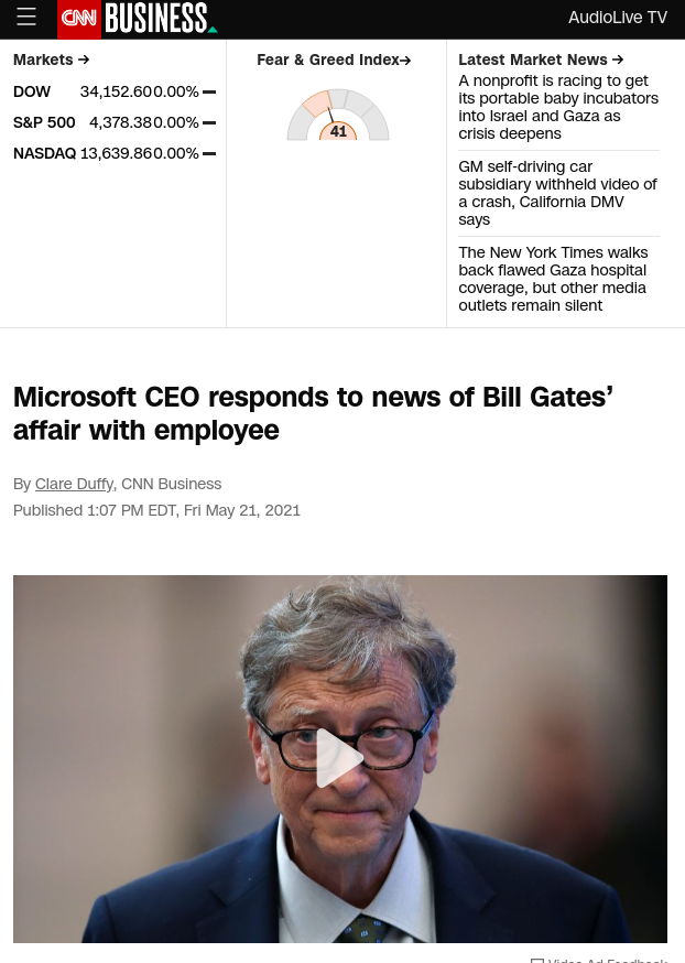 Microsoft CEO responds to news of Bill Gates’ affair with employee