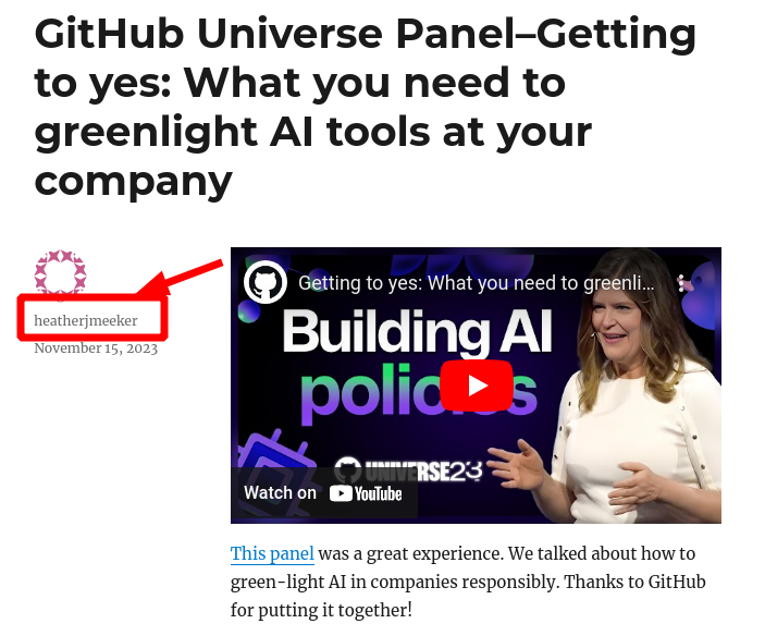 GitHub Universe Panel–Getting to yes: What you need to greenlight Hey Hi (AI) tools at your company