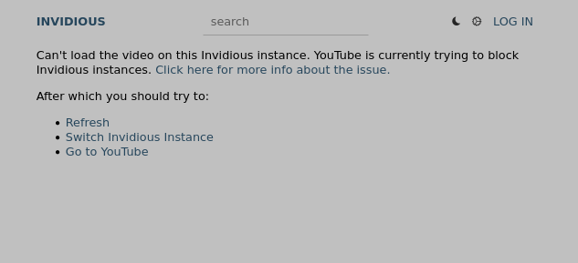 Can't load the video on this Invidious instance. YouTube is currently trying to block Invidious instances. Click here for more info about the issue.