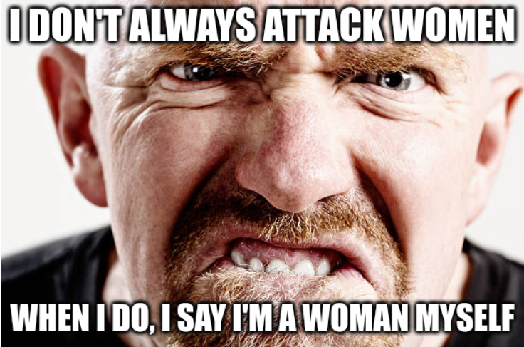 I don't always attack women; When I do, I say I'm a woman myself
