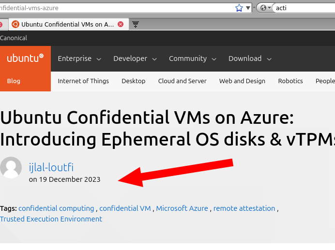 Ubuntu Confidential VMs on Azure: Introducing Ephemeral OS disks & vTPMs: As the adoption of confidential computing continues to grow, customers expect their confidential workloads to be strongly separated from their underlying cloud providers. To better align with these user requirements, Canonical is excited to announce ephemeral OS disks for Ubuntu confidential VMs (CVMs) on Microsoft Azure – a new solution that enables you to store disks on your VM’s OS cache disk or temp/resource disk, without needing to save them to any other remote Azure Storage.