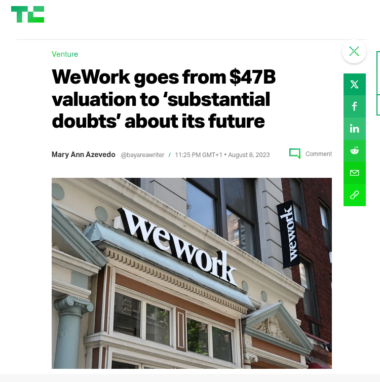 WeWork goes from $47B valuation to ‘substantial doubts’ about its future