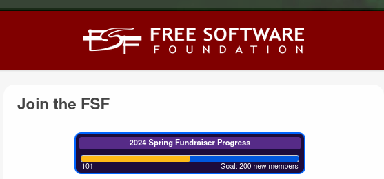 FSF trying to raise money for its campaigning