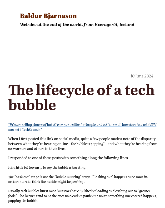 The lifecycle of a tech bubble
