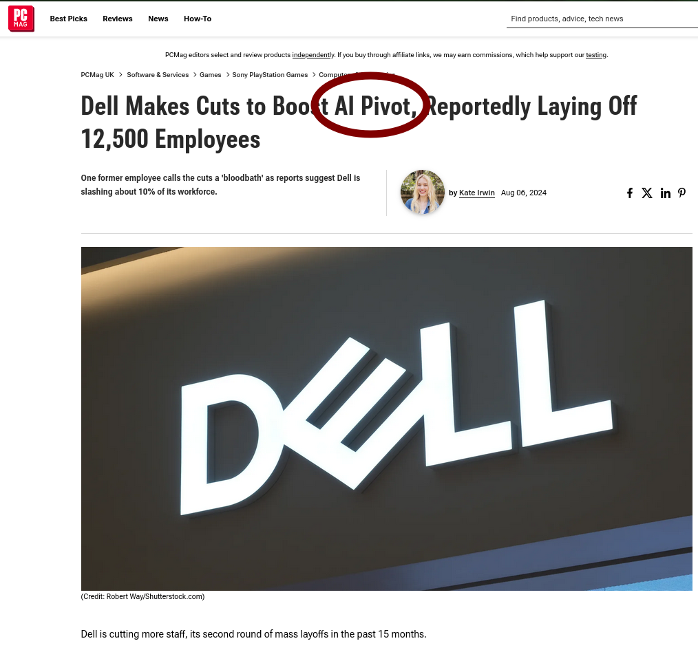 Dell Makes Cuts to Boost AI Pivot, Reportedly Laying Off 12,500 Employees