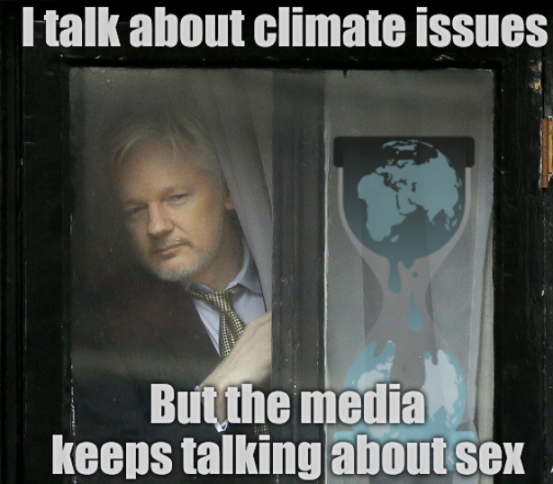 I talk about climate issues. But the media keeps talking about sex.