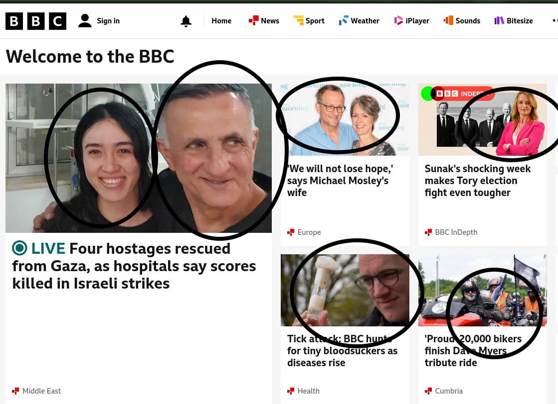 BBC front page