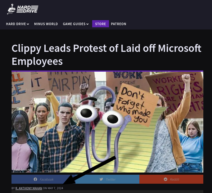Clippy Leads Protest of Laid off Microsoft Employees