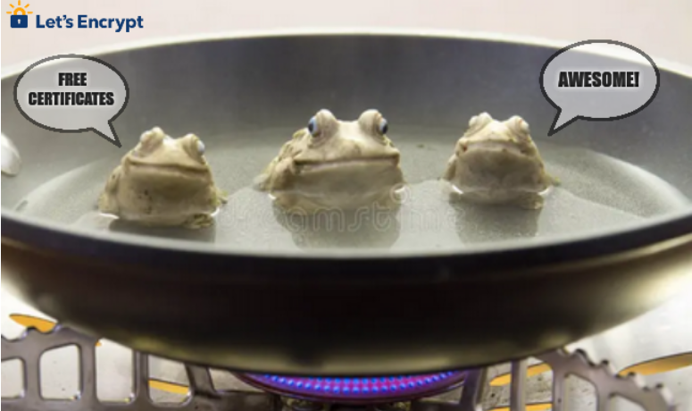 3 frogs boiling: Free certificates! Awesome!