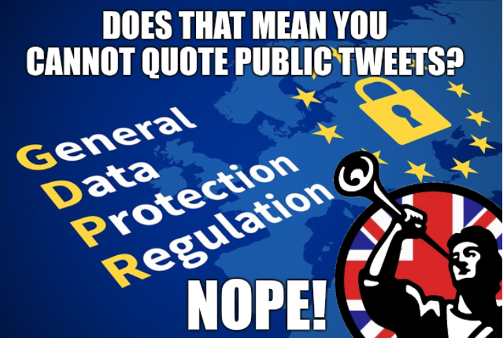 GDPR: Does that mean you cannot quote public tweets? Nope!