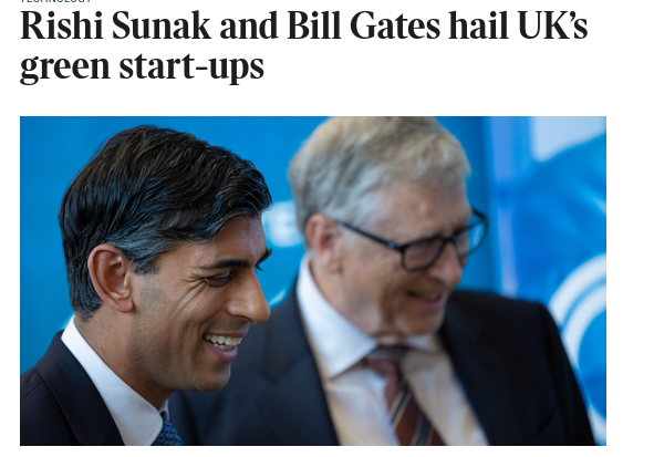 Rishi Sunak and Bill Gates hail UK’s green start-ups