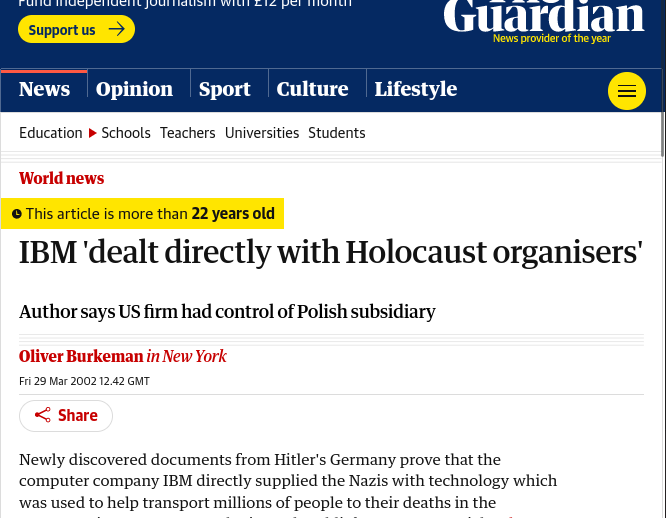 IBM 'dealt directly with Holocaust organisers'