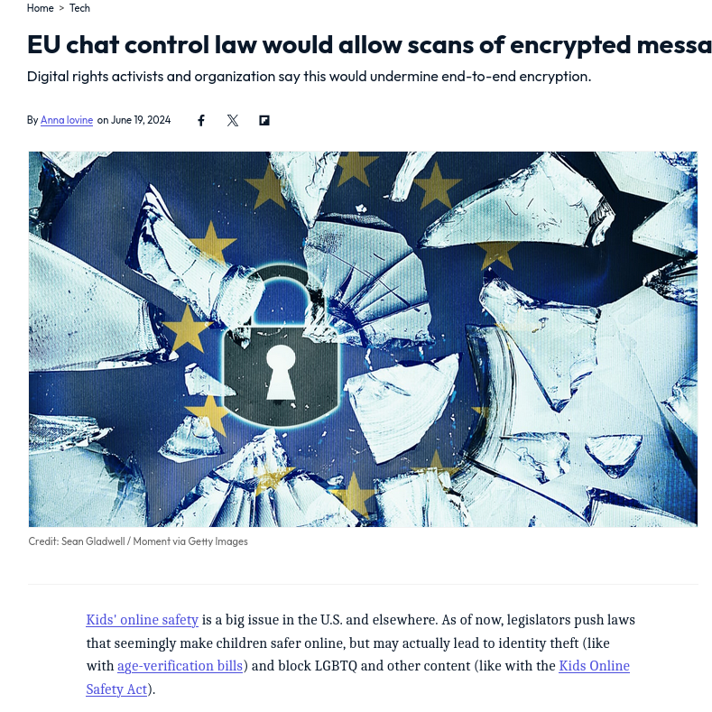 EU chat control law would allow scans of encrypted messages