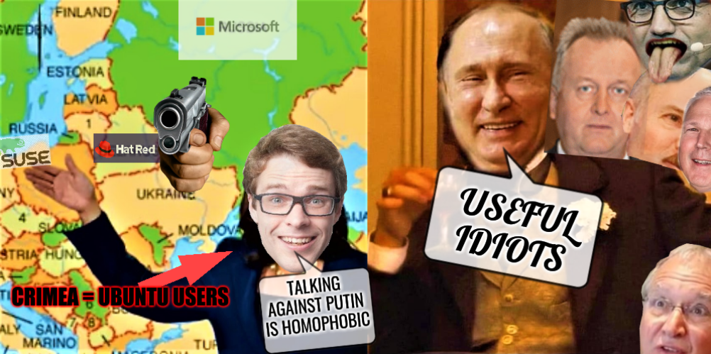 OSI president: Talking against Putin is homophobic; Crimea = Ubuntu users; Putin says 'Useful idiots'