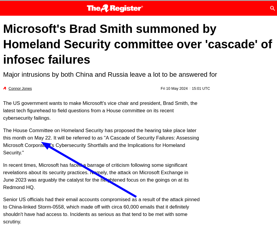 Microsoft's Brad Smith summoned by Homeland Security committee over 'cascade' of infosec failures