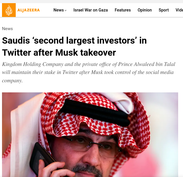 Saudis ‘second largest investors’ in Twitter after Musk takeover